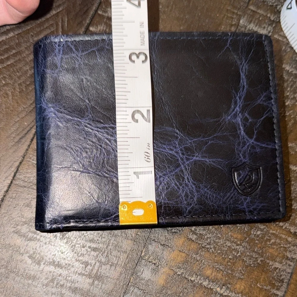 COCHOR Luxury Midnight Blue Leather Wallet